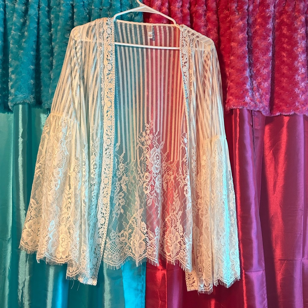xhilaration lace coverup shawl